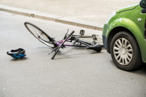 Close-up Of A Bicycle Accident On The City Street